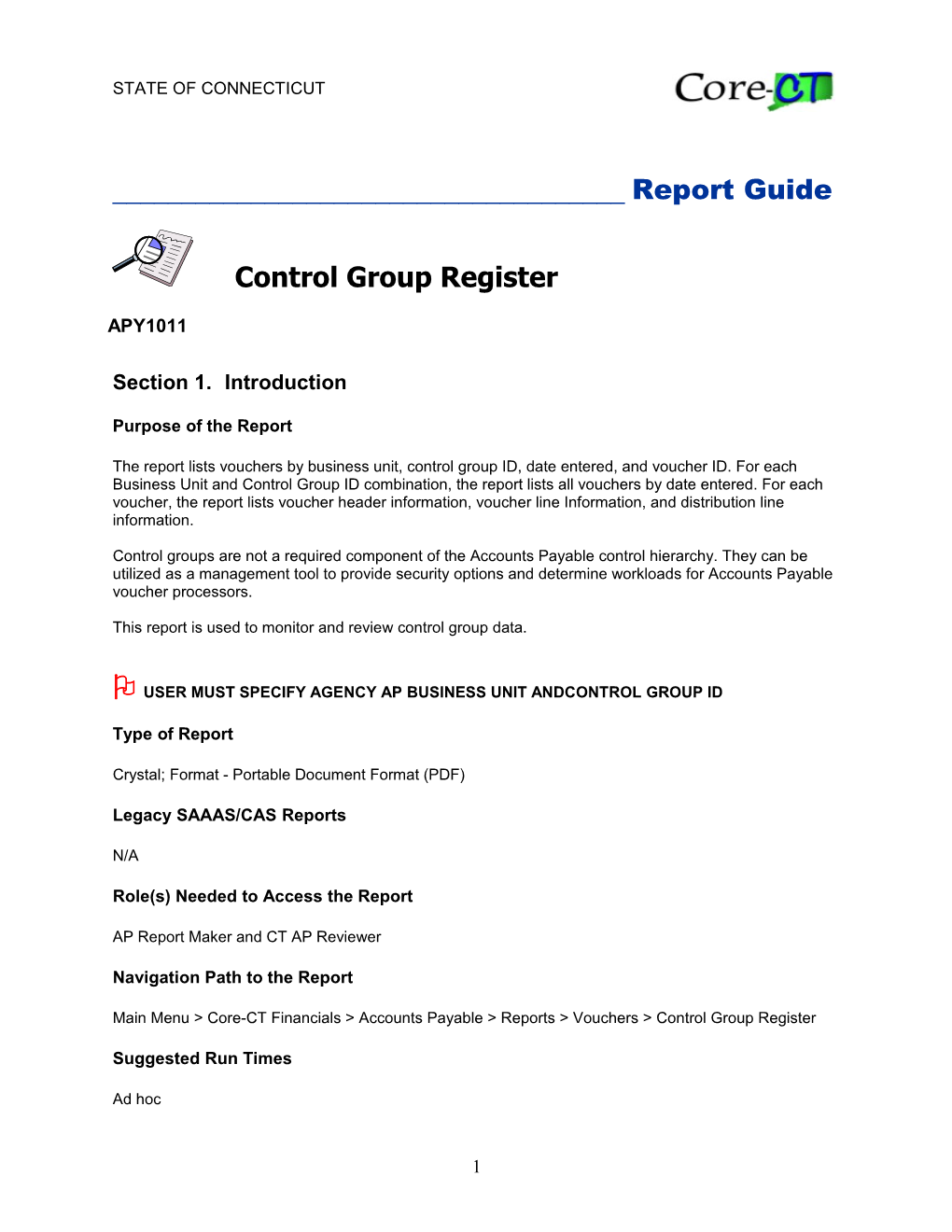 Control Group Register (APY1011)