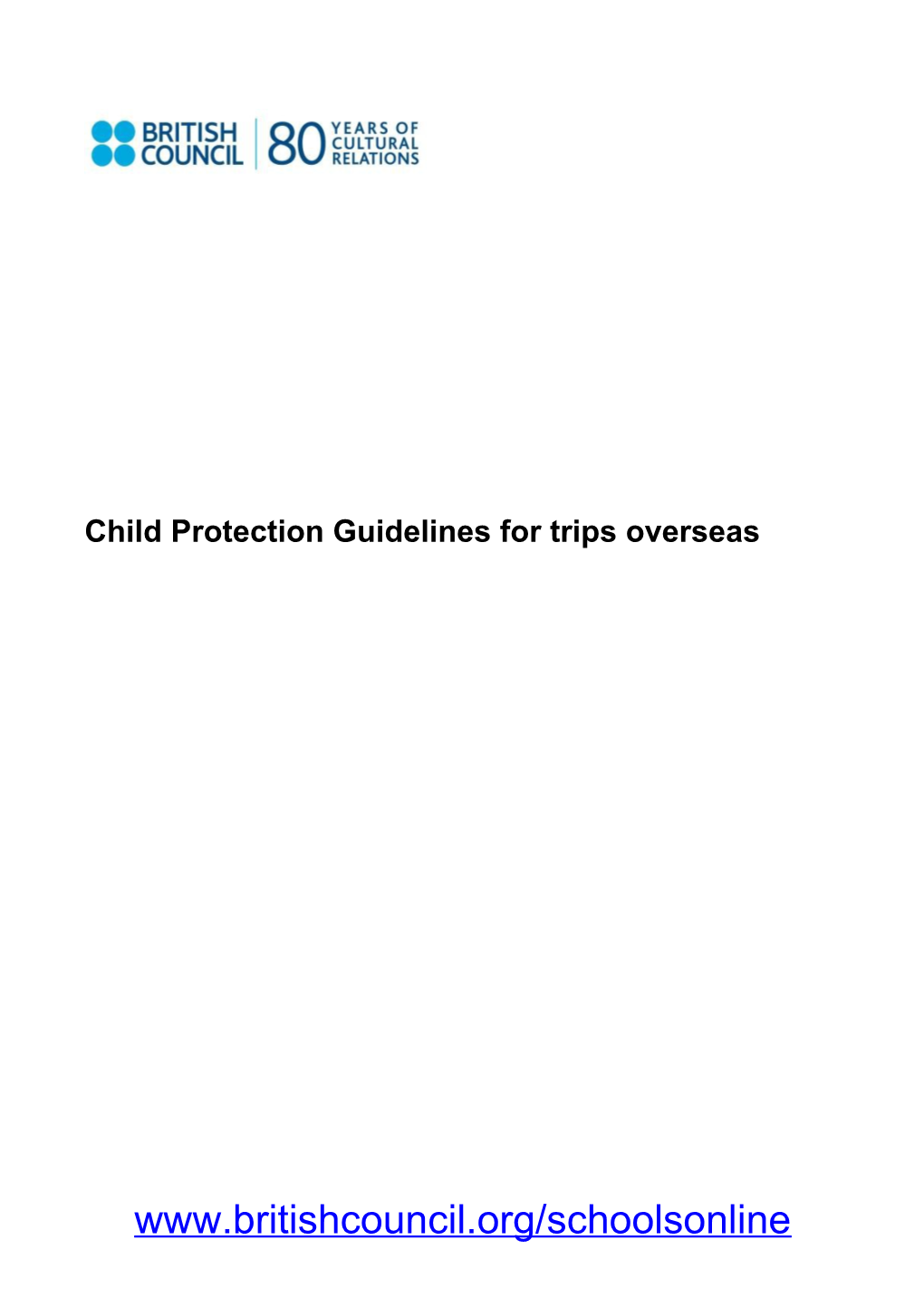 Child Protection Guidelines for Trips Overseas