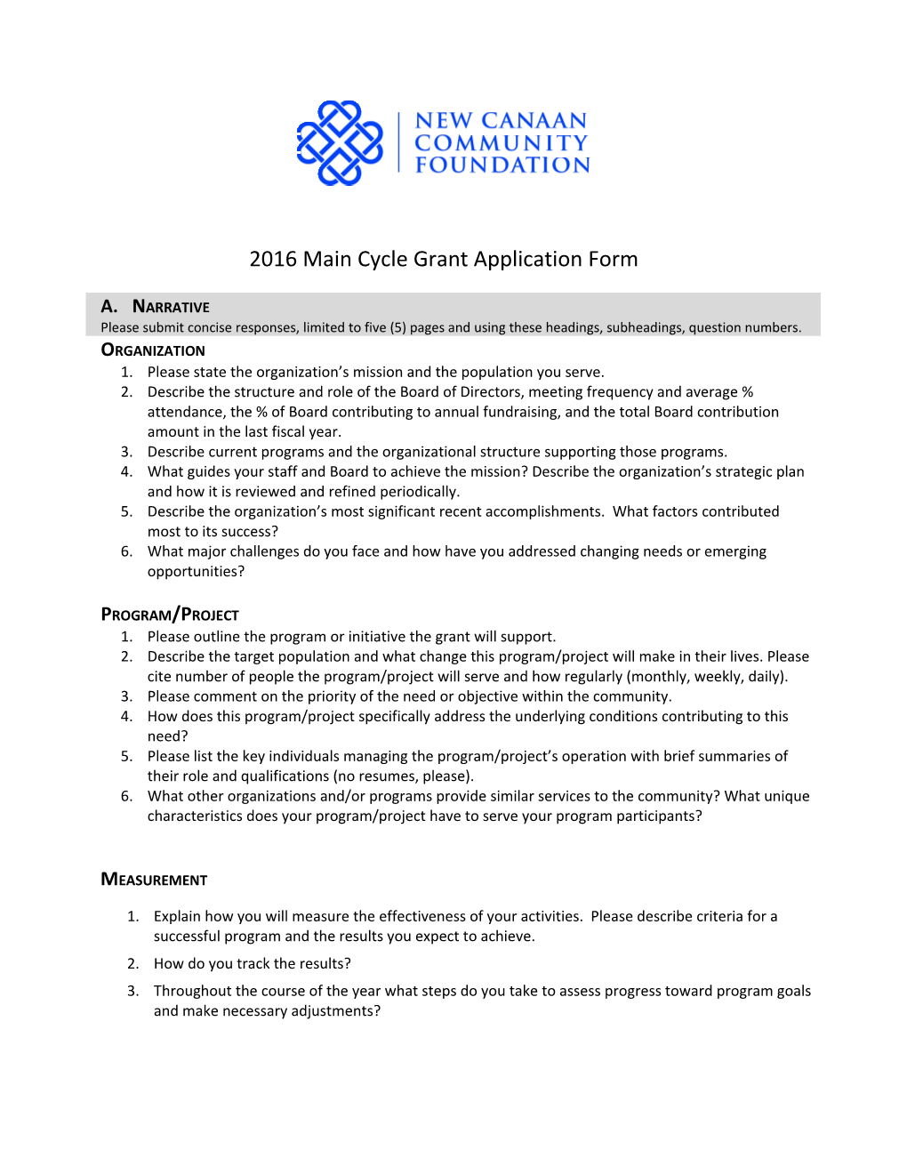 2016Main Cycle Grant Application Form