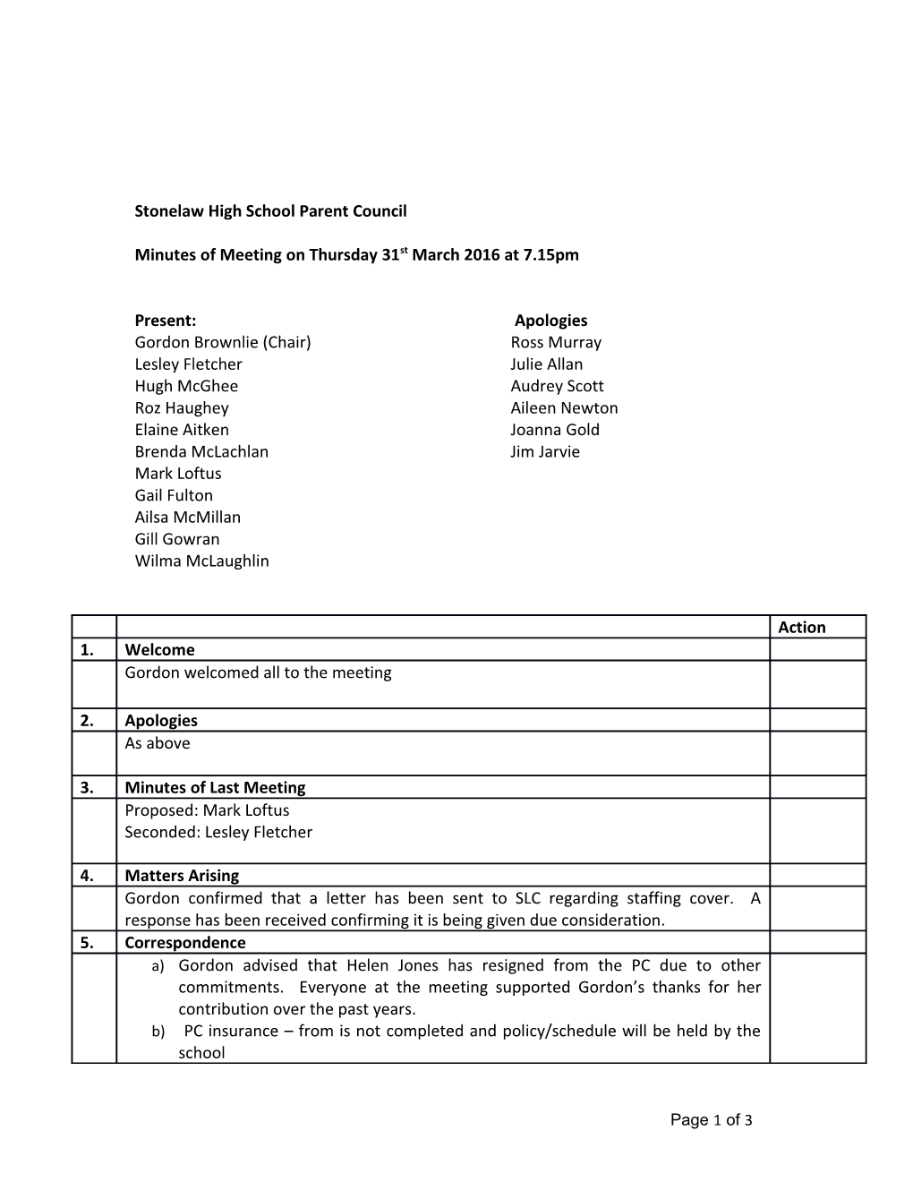 Stonelaw High School Parent Council