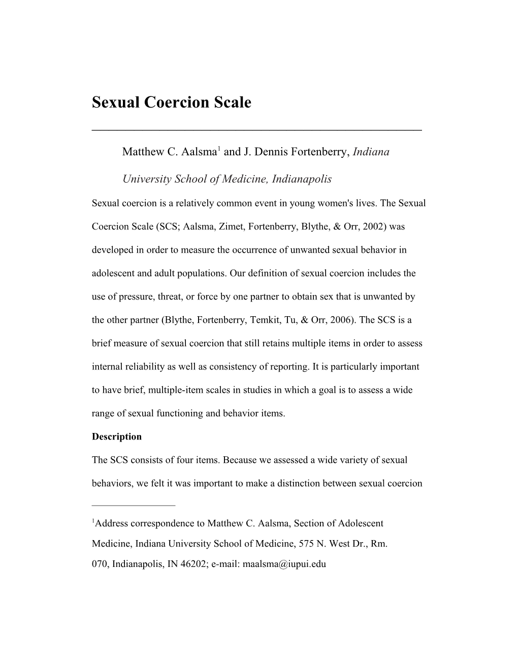 Sexual Attitudes Scale s4