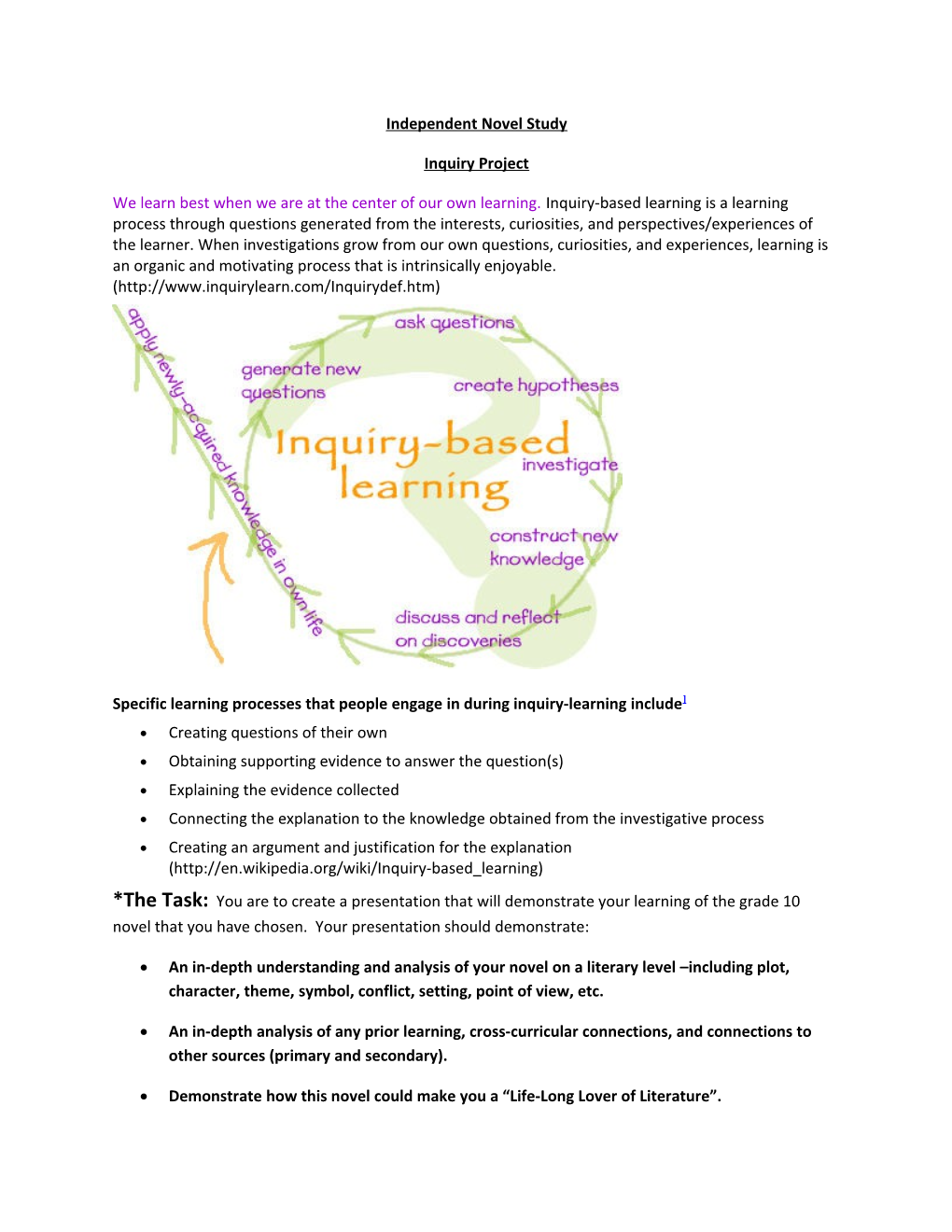 Specific Learning Processes That People Engage in During Inquiry-Learning Include