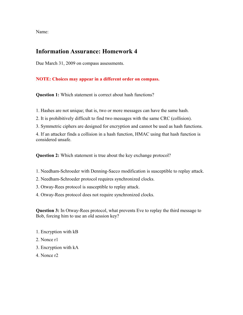 Information Assurance Homework 1