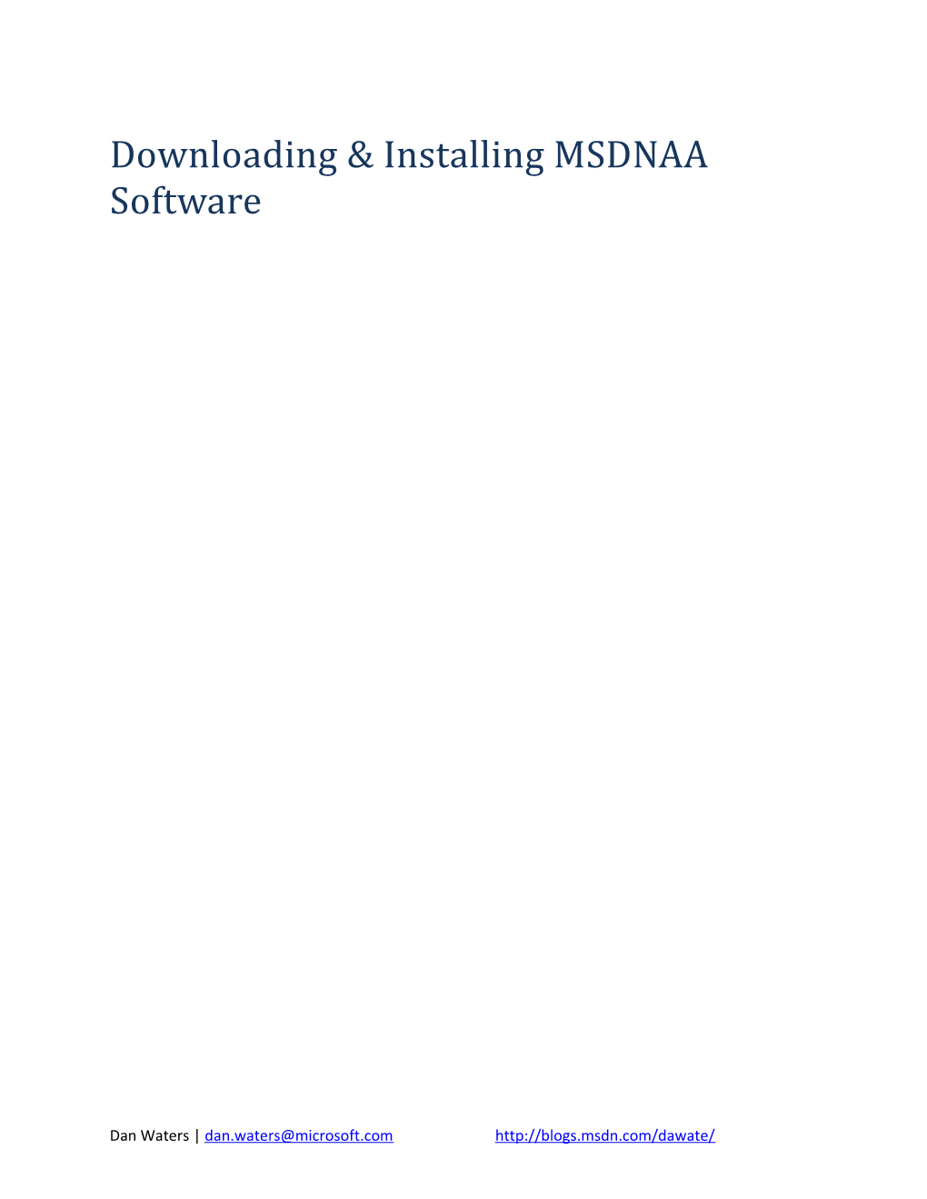 Downloading & Installing MSDNAA Software
