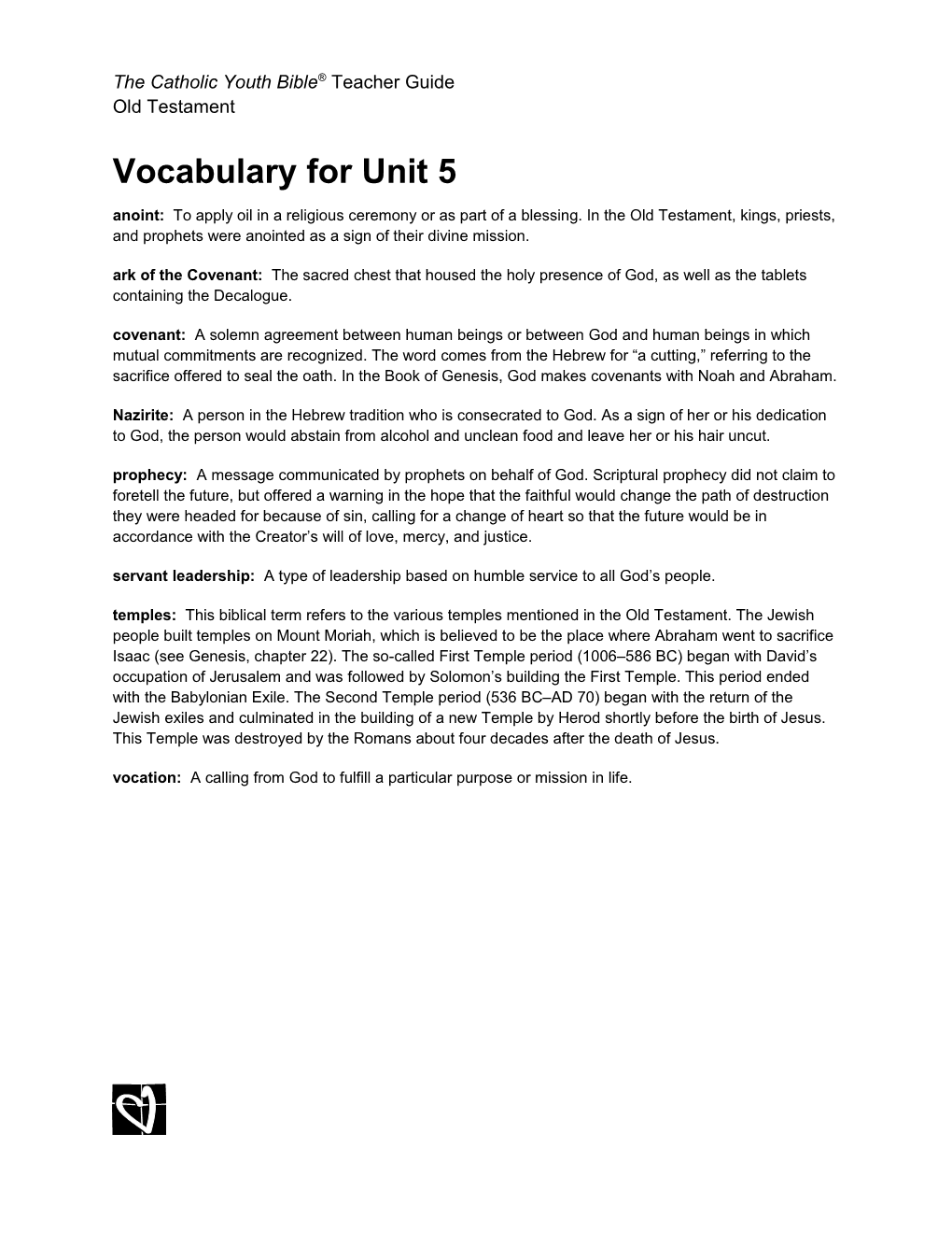 (H-BH) Vocabulary for Unit 4