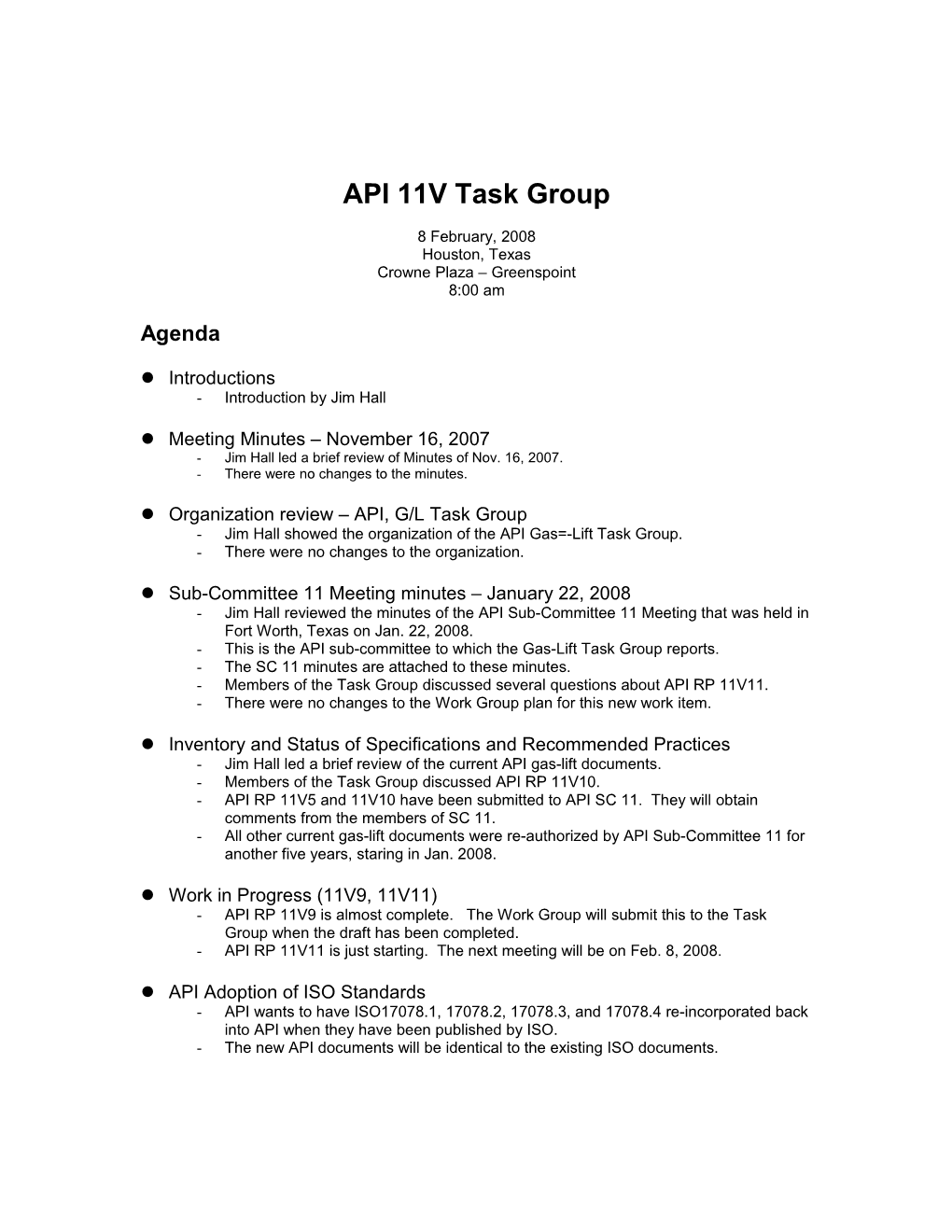 API 11V Task Group