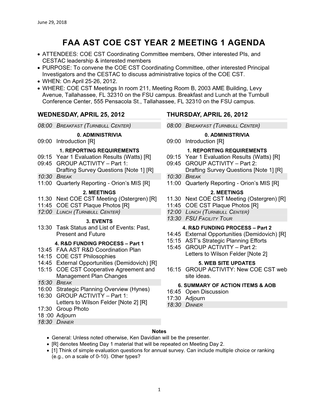 Faa Ast Coe Cst Year 2 Meeting 1 Agenda