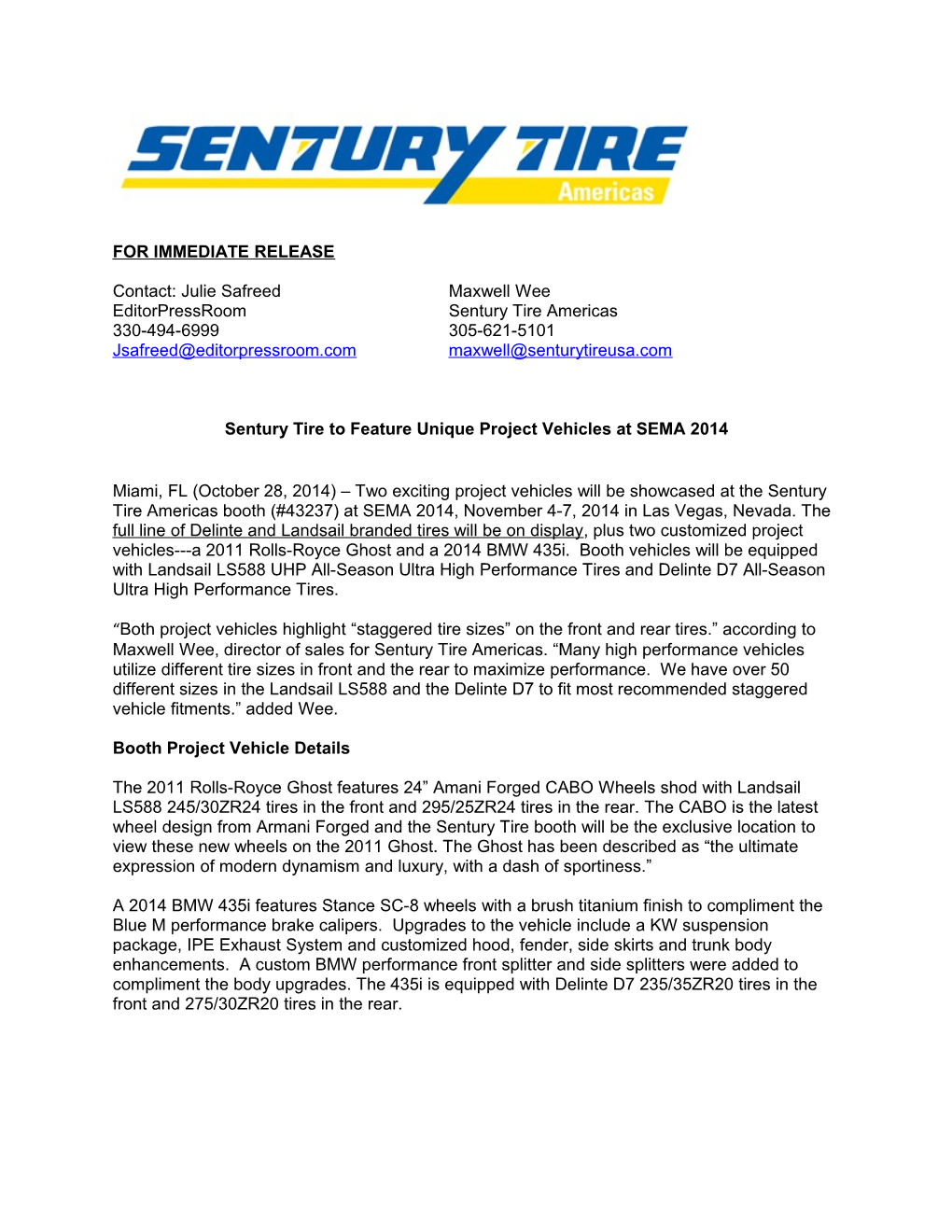 For Immediate Release s331