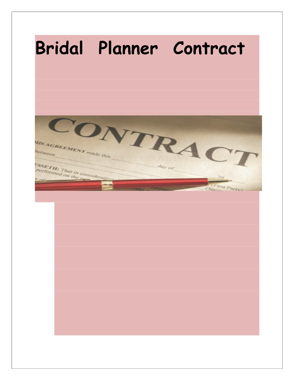 Bridal Planner Contract