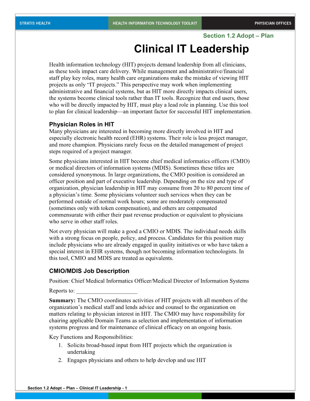 Clinical IT Leadership