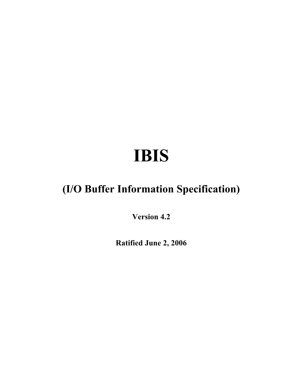 I/O Buffer Information Specification