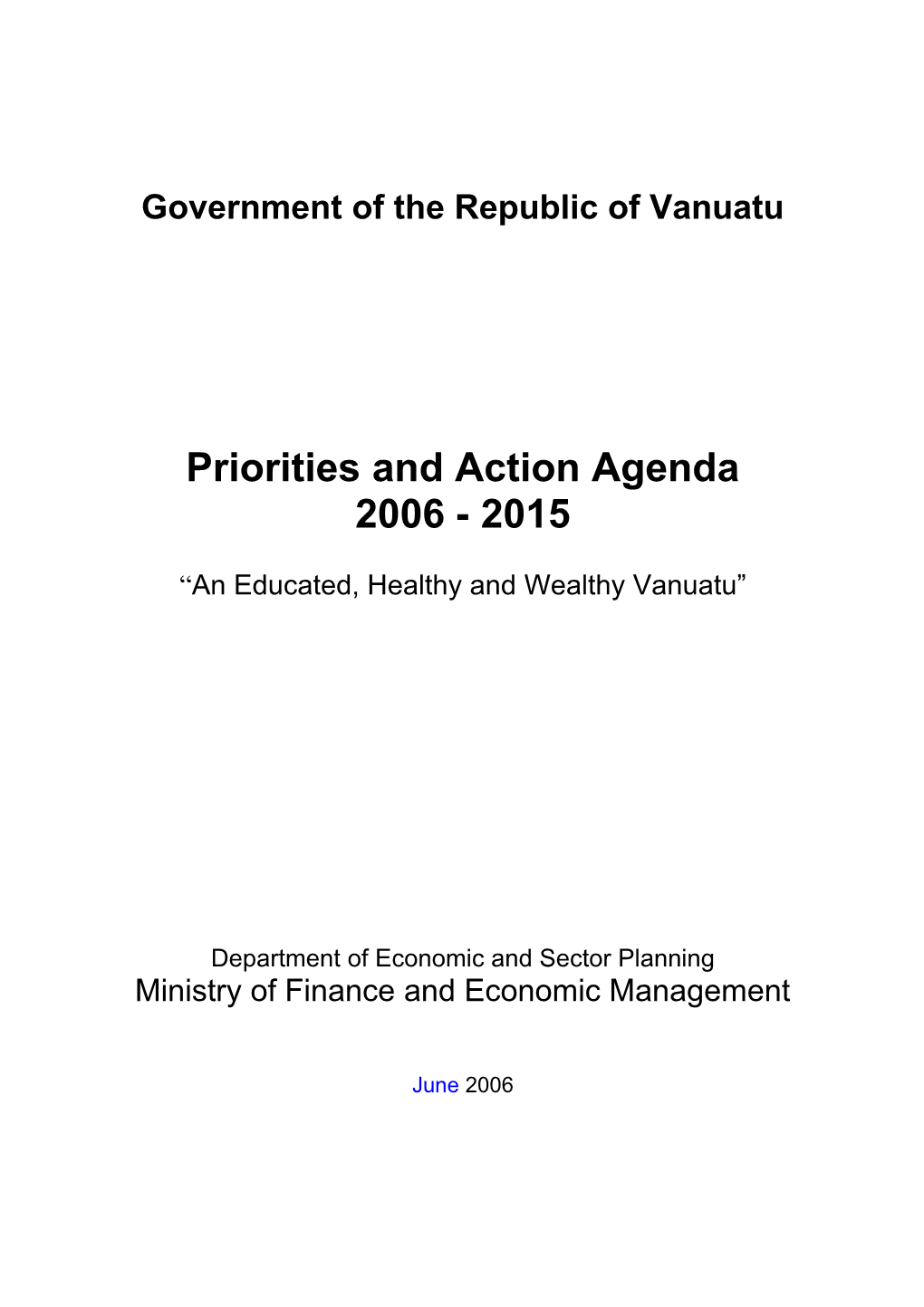 Government of the Republic of Vanuatu
