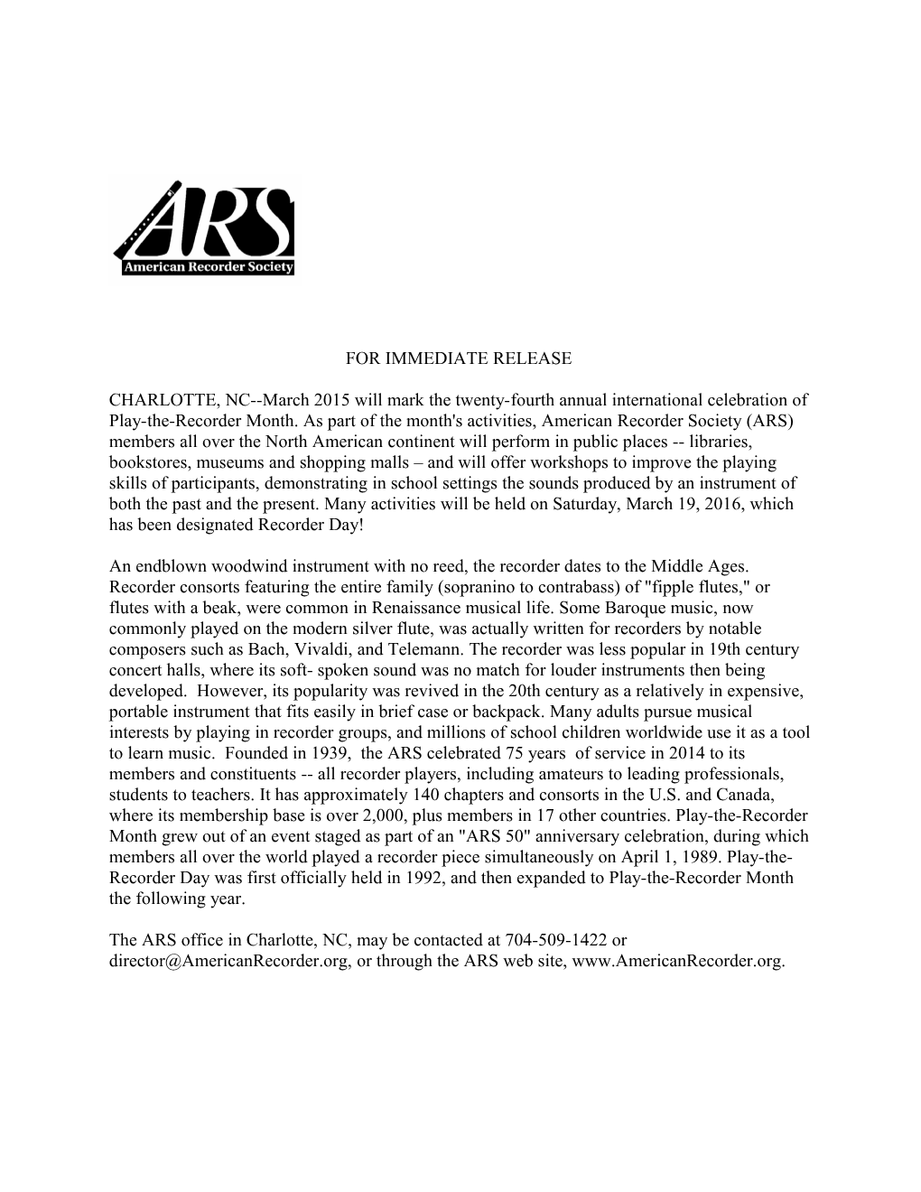 For Immediate Release s251