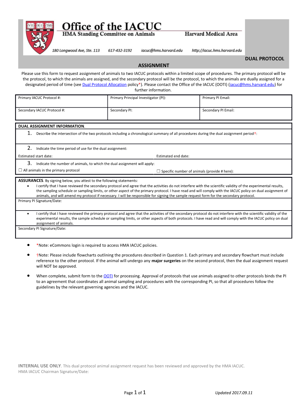 *Note: Ecommons Login Is Required to Access HMA IACUC Policies