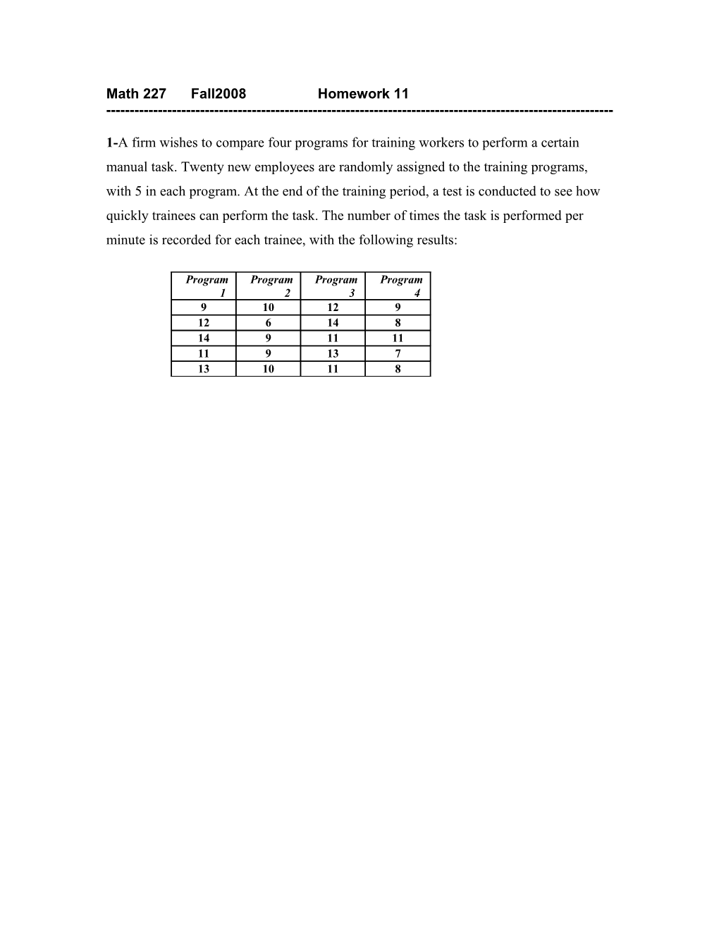 Math 227 Fall2008 Homework 11