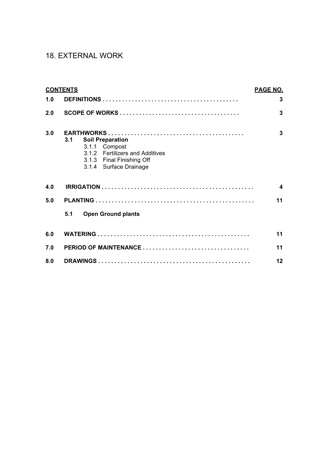 Contents Page No