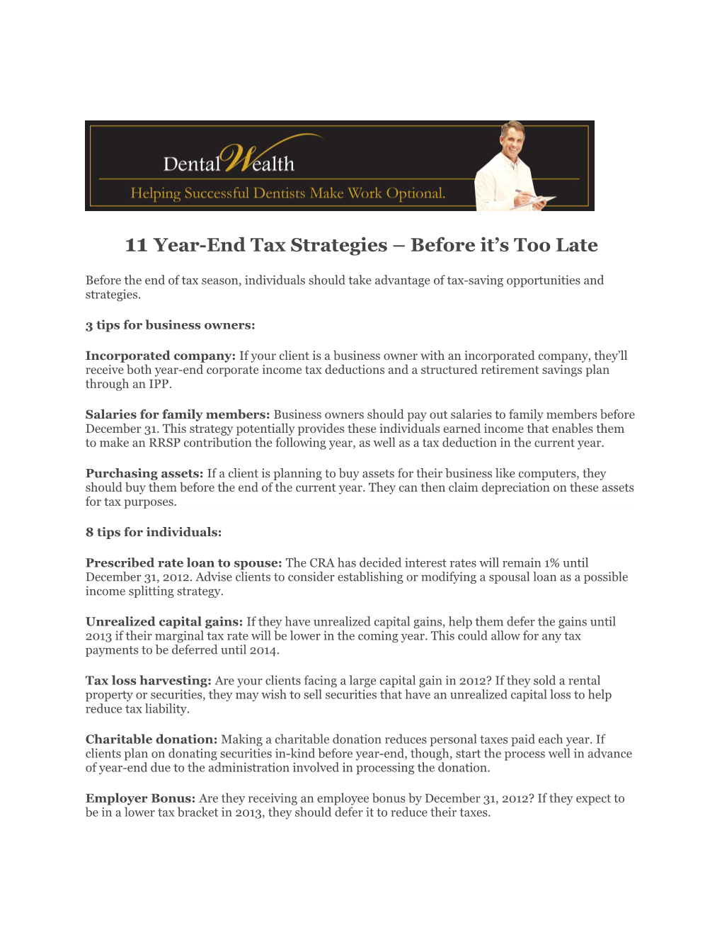 11 Year-End Tax Strategies Before It S Too Late