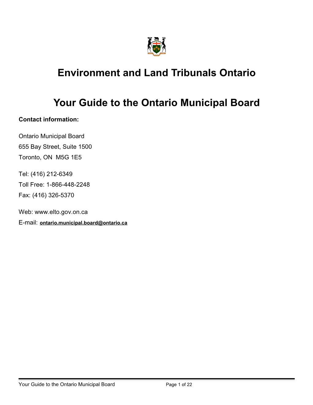 Environment and Land Tribunals Ontario