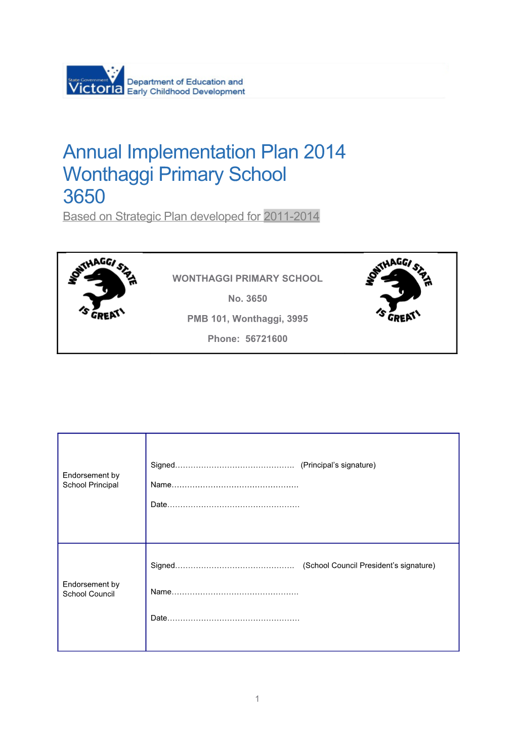 Annual Implementation Plan 2013 Template (A4)