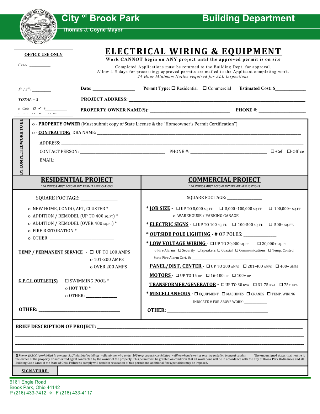 Electrical Wiring & Equipment