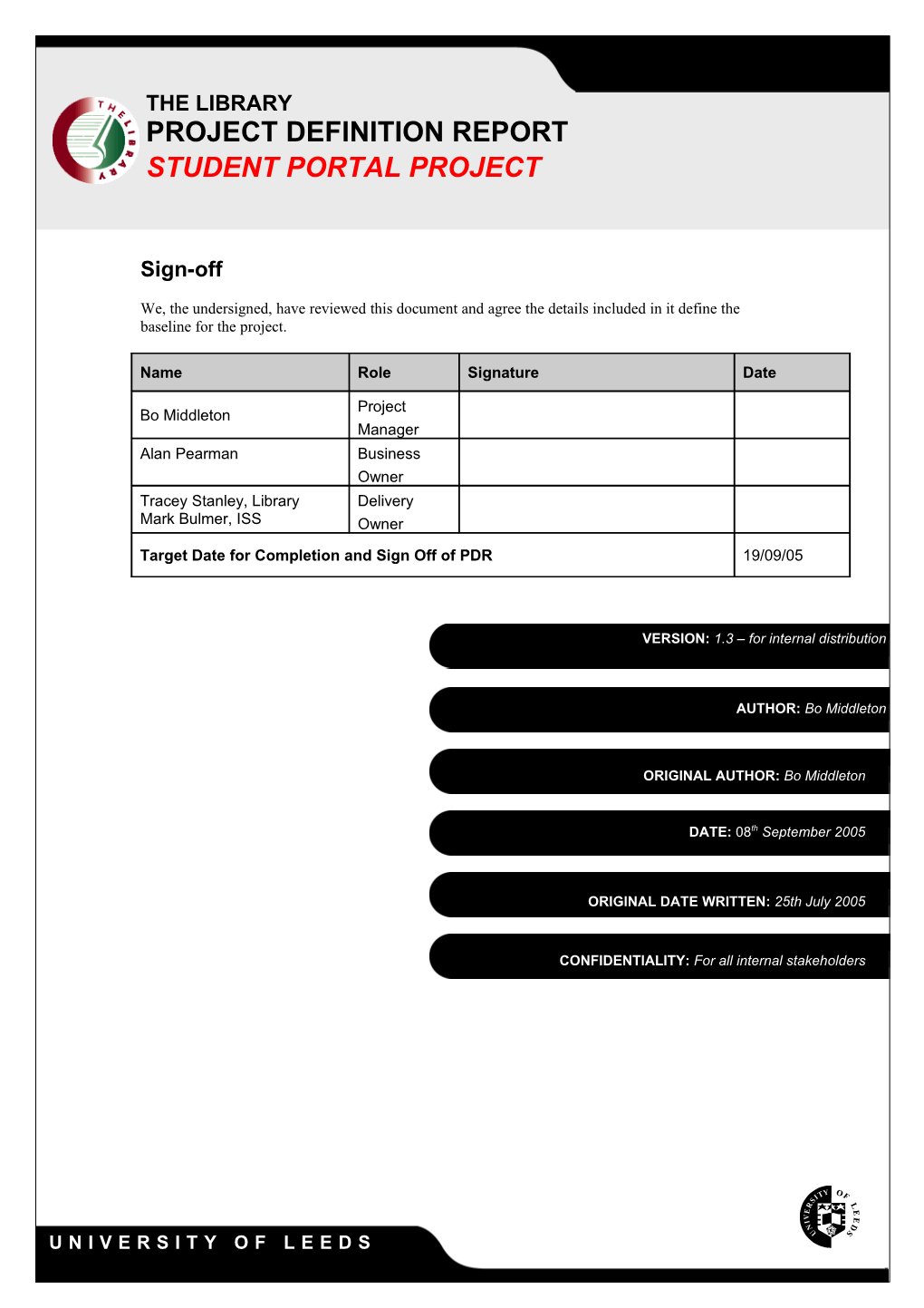 Project Definition Report