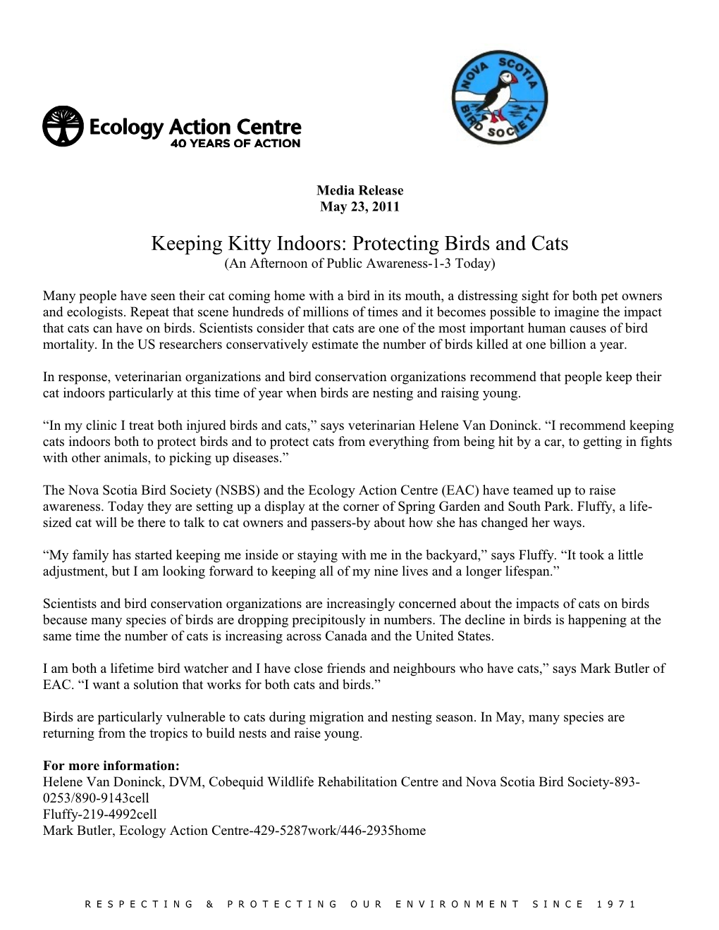 Keeping Kitty Indoors: Protecting Birds and Cats