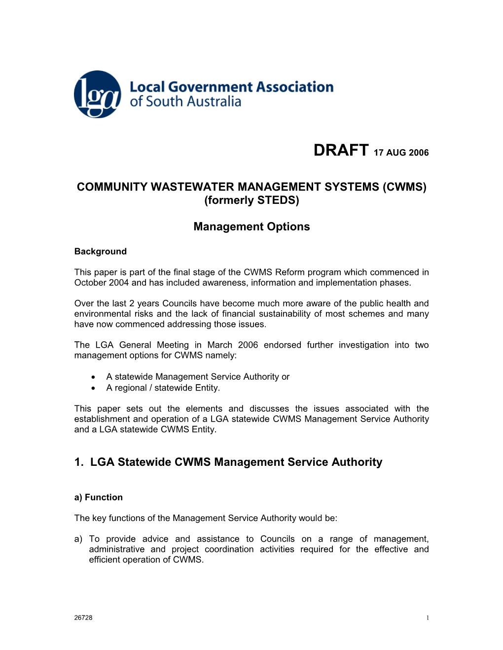 Community Wastewater Management Systems (Cwms)