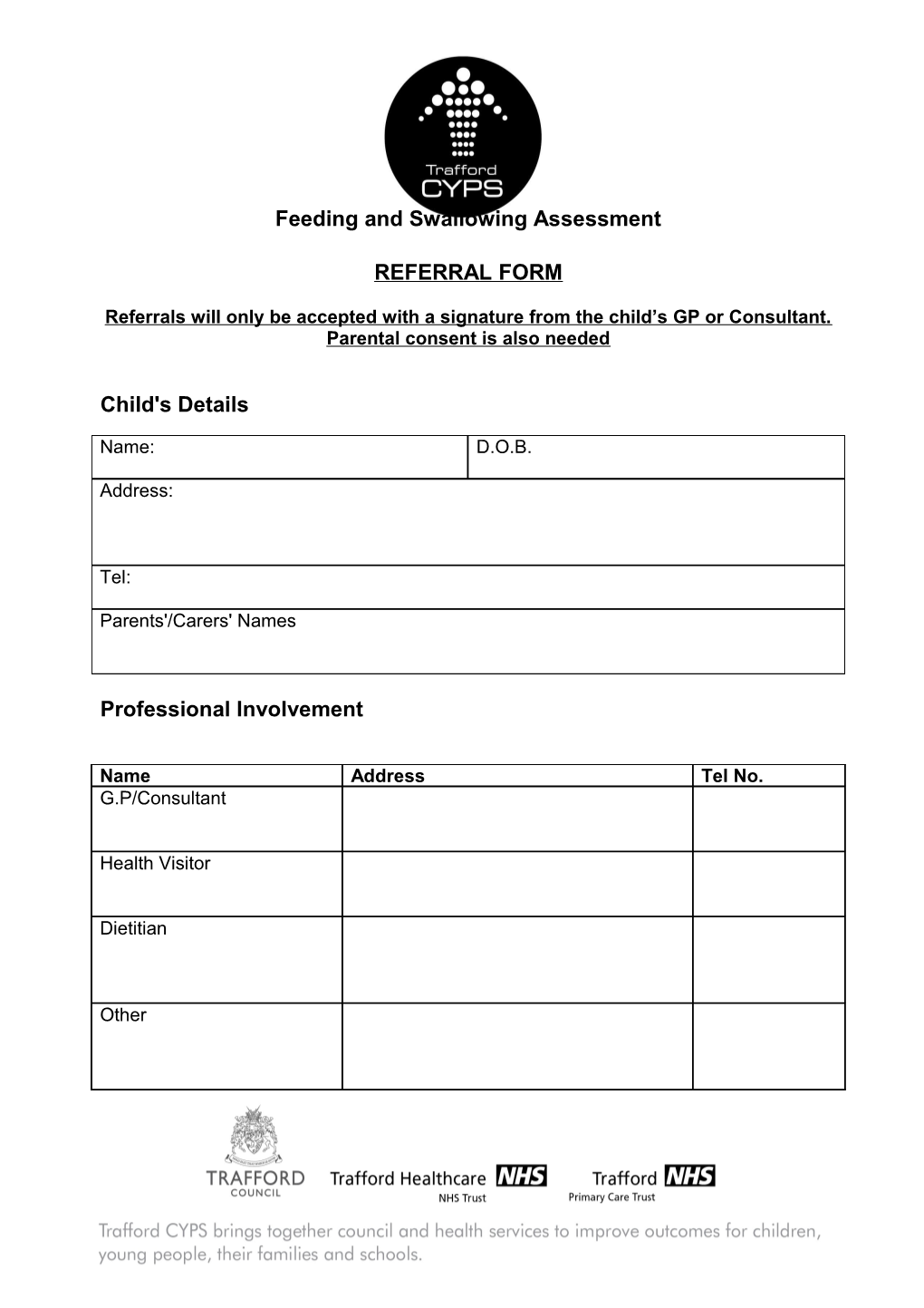 Feeding and Swallowing Assessment