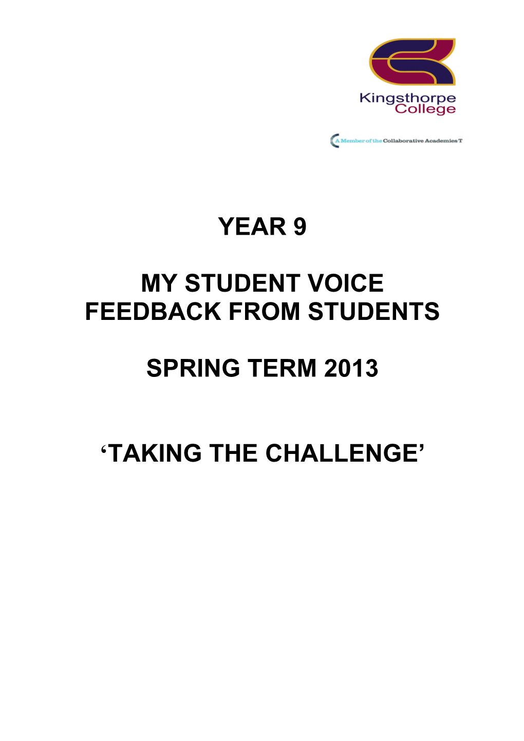 My Student Voice - Feedback from Students