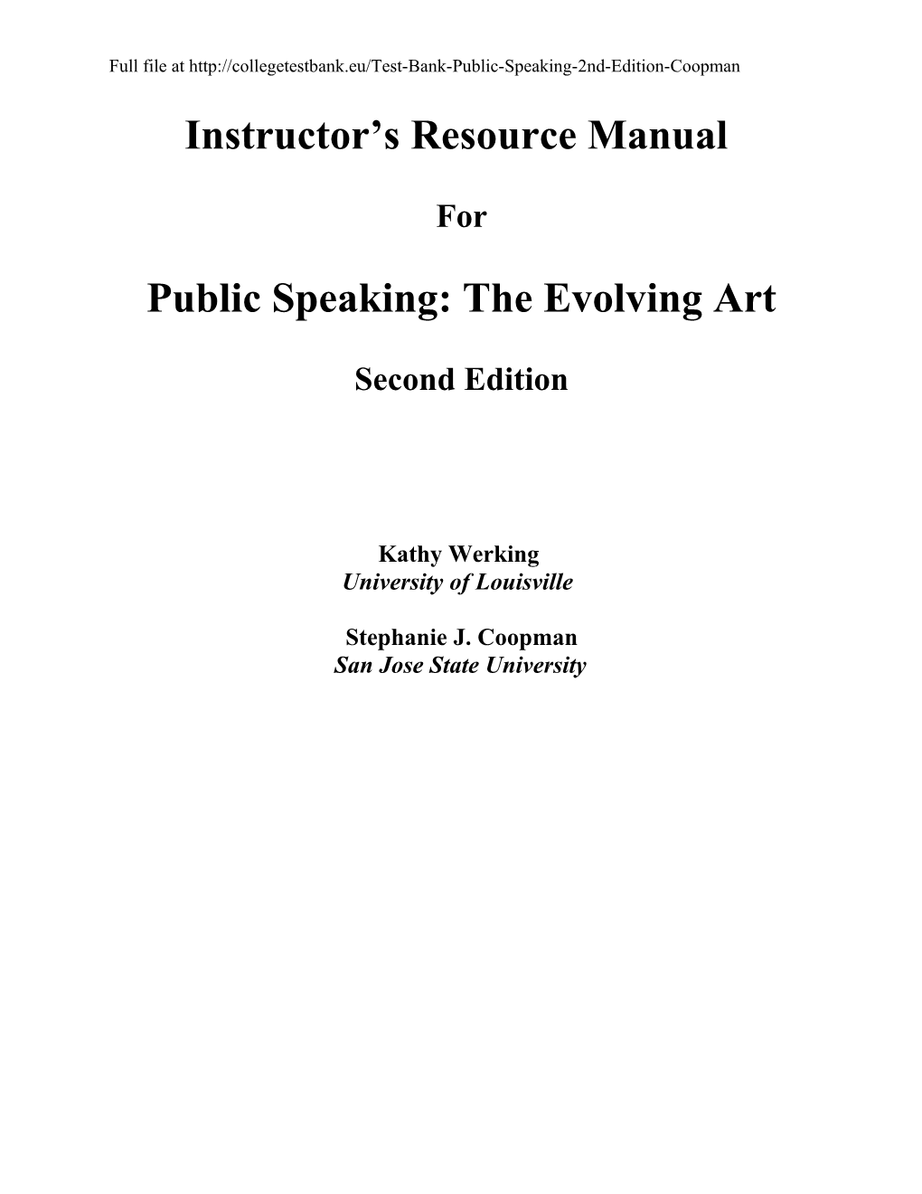 Public Speaking: the Evolving Art