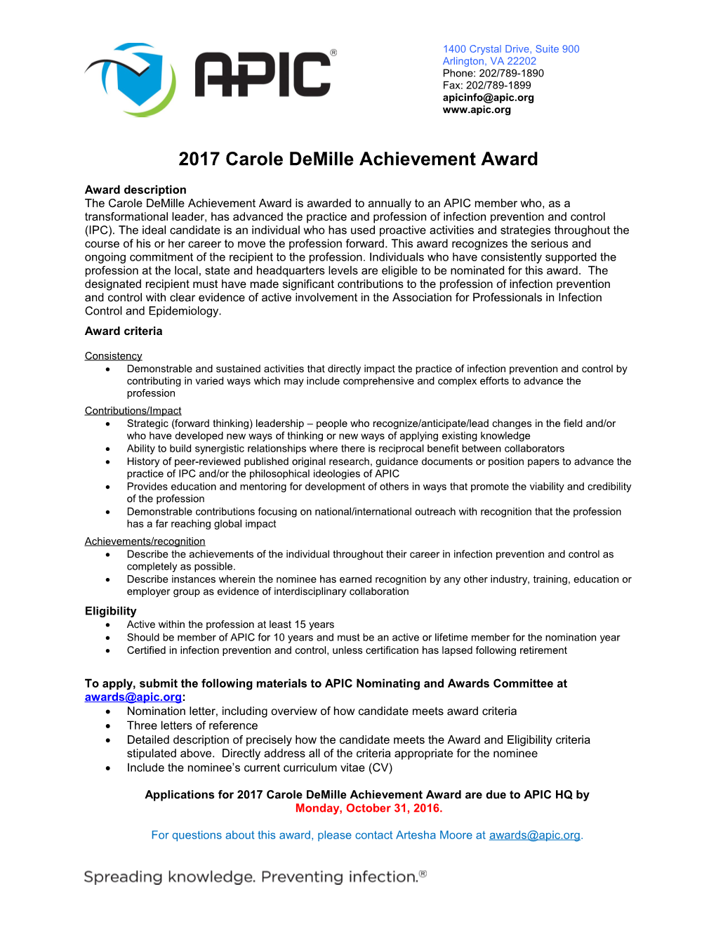 2017Carole Demille Achievement Award