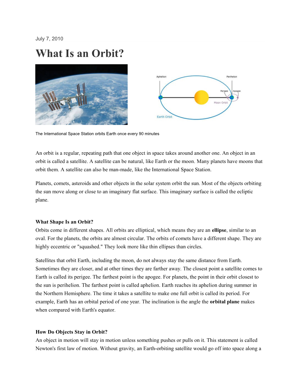 What Is an Orbit?