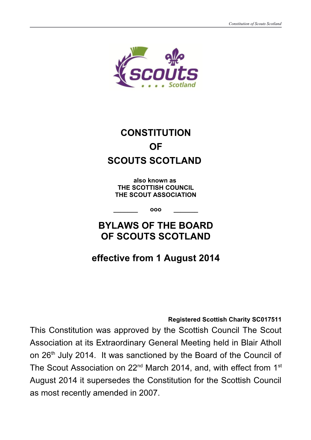 Constitution of Scouts Scotland