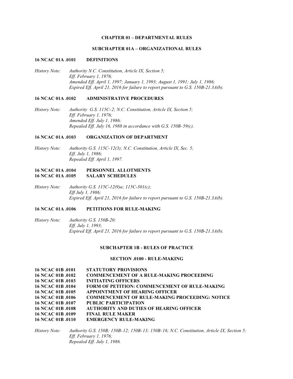 Chapter 01 Departmental Rules