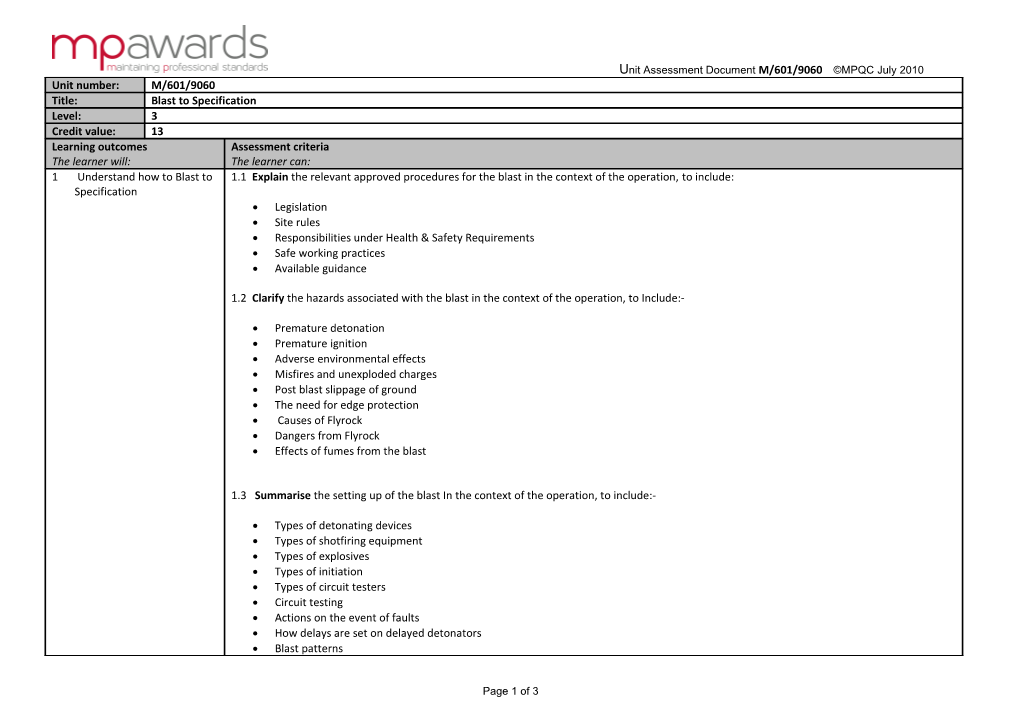 Responsibilities Under Health & Safety Requirements