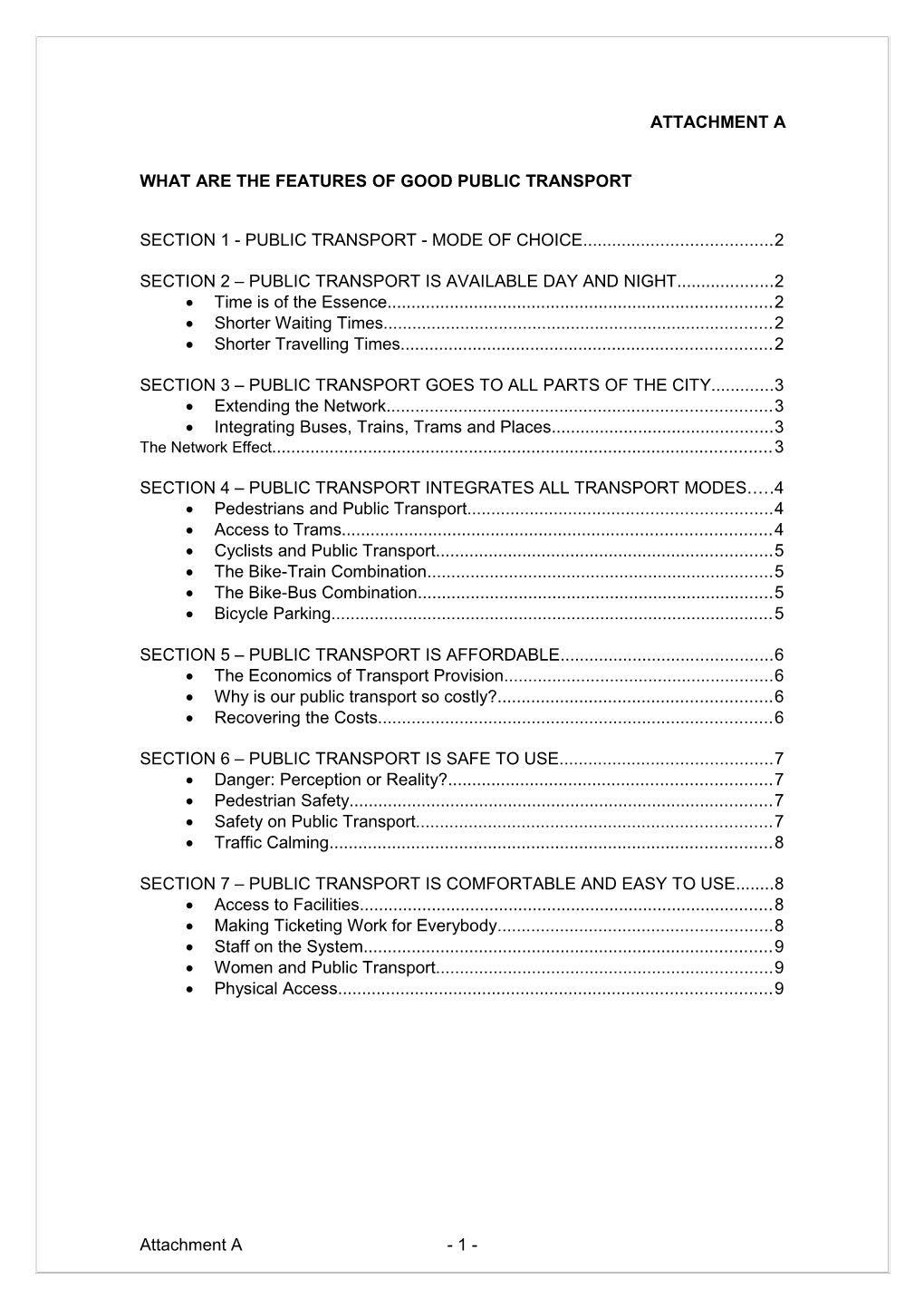 What Are the Features of Good Public Transport