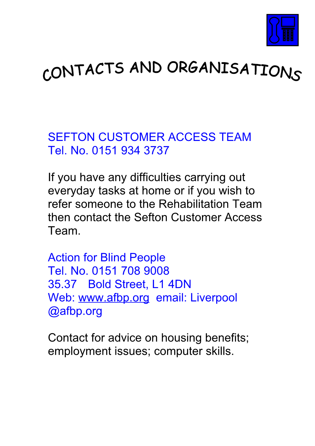 Sefton Customer Access Team
