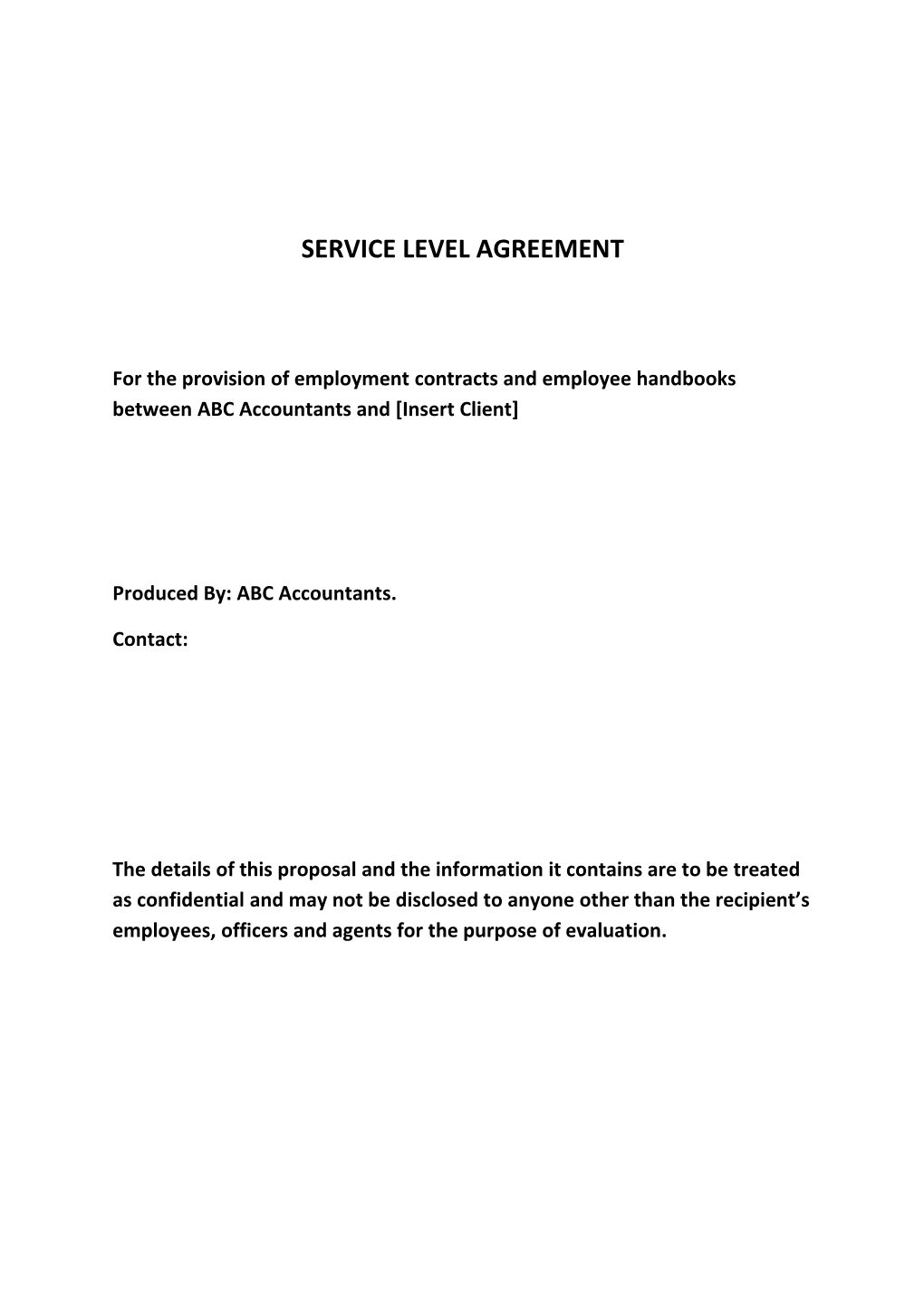 Service Level Agreement s1