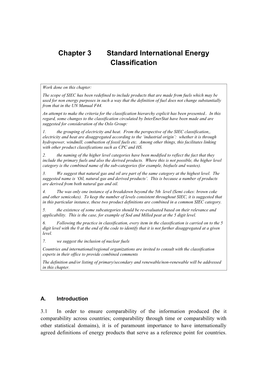 Chapter 3 Standard International Energy Classification