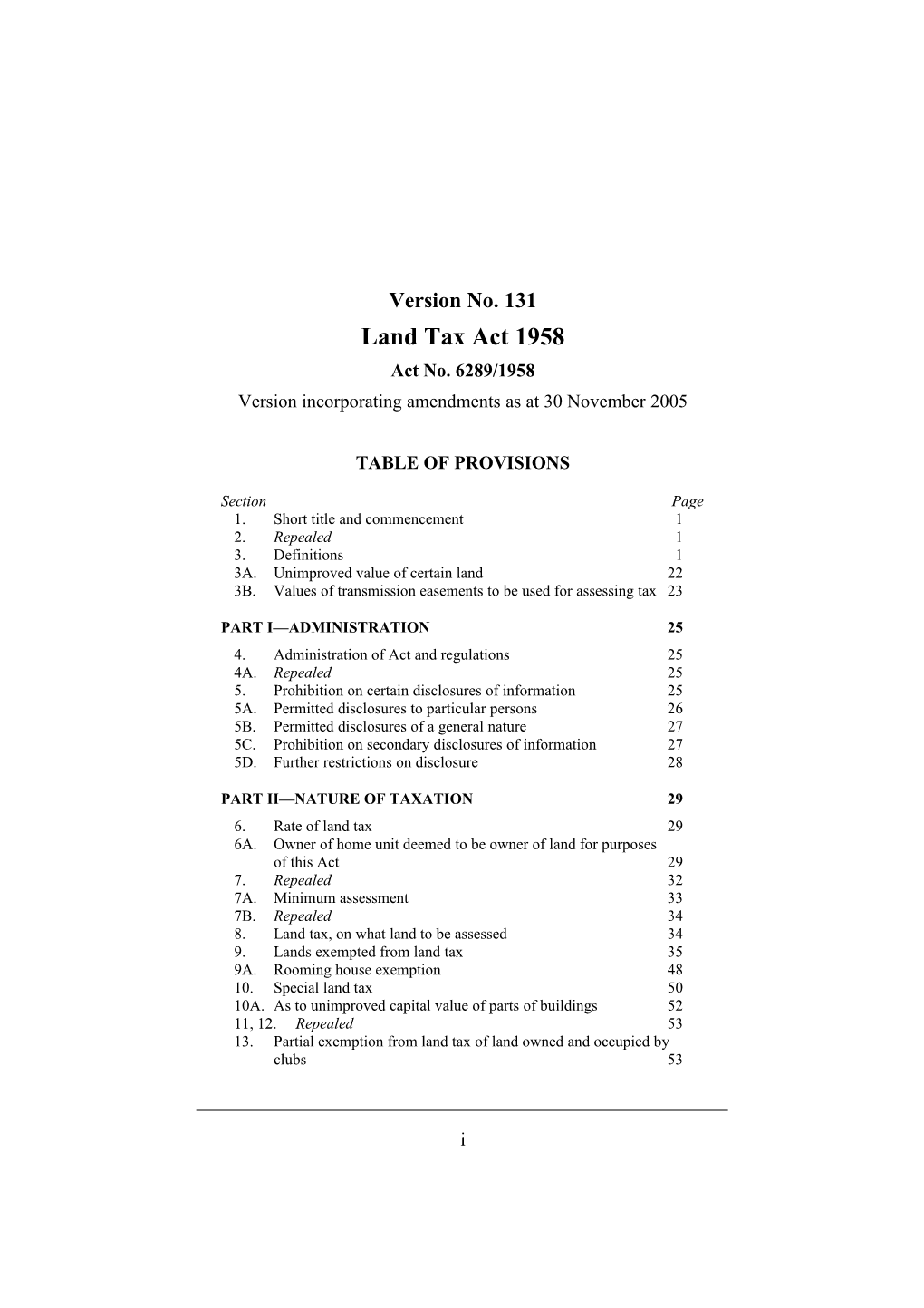 Land Tax Act 1958