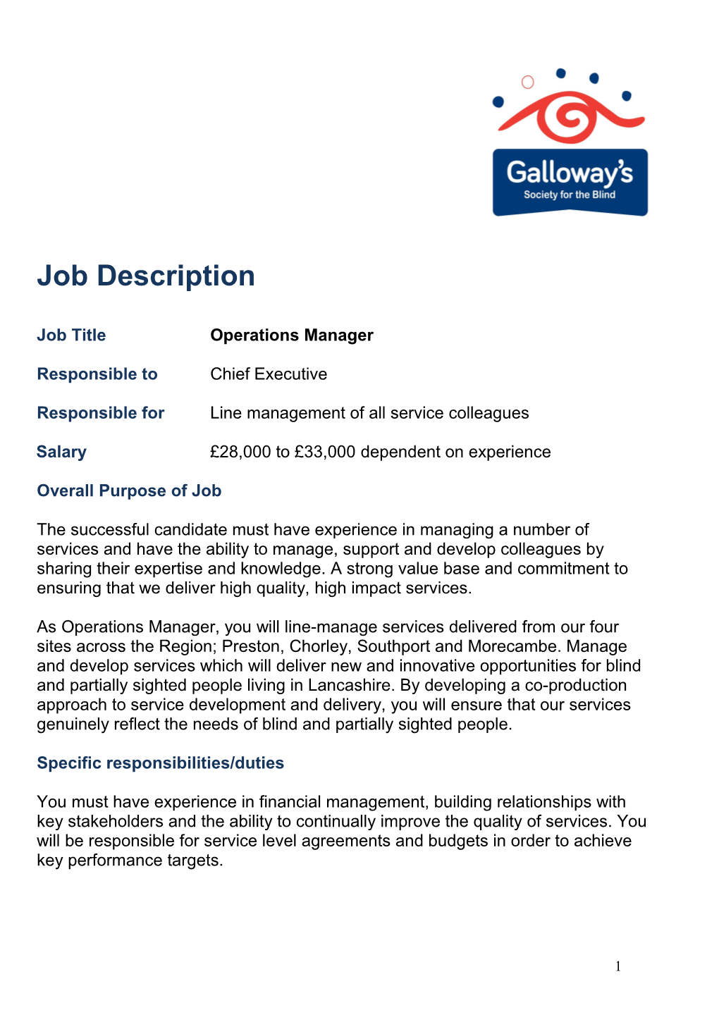 Job Titleoperations Manager