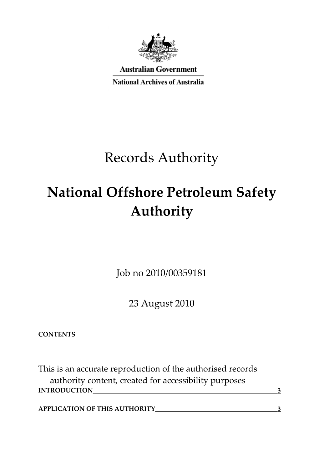 National Offshore Petroleum Safety Authority 2010/00359181