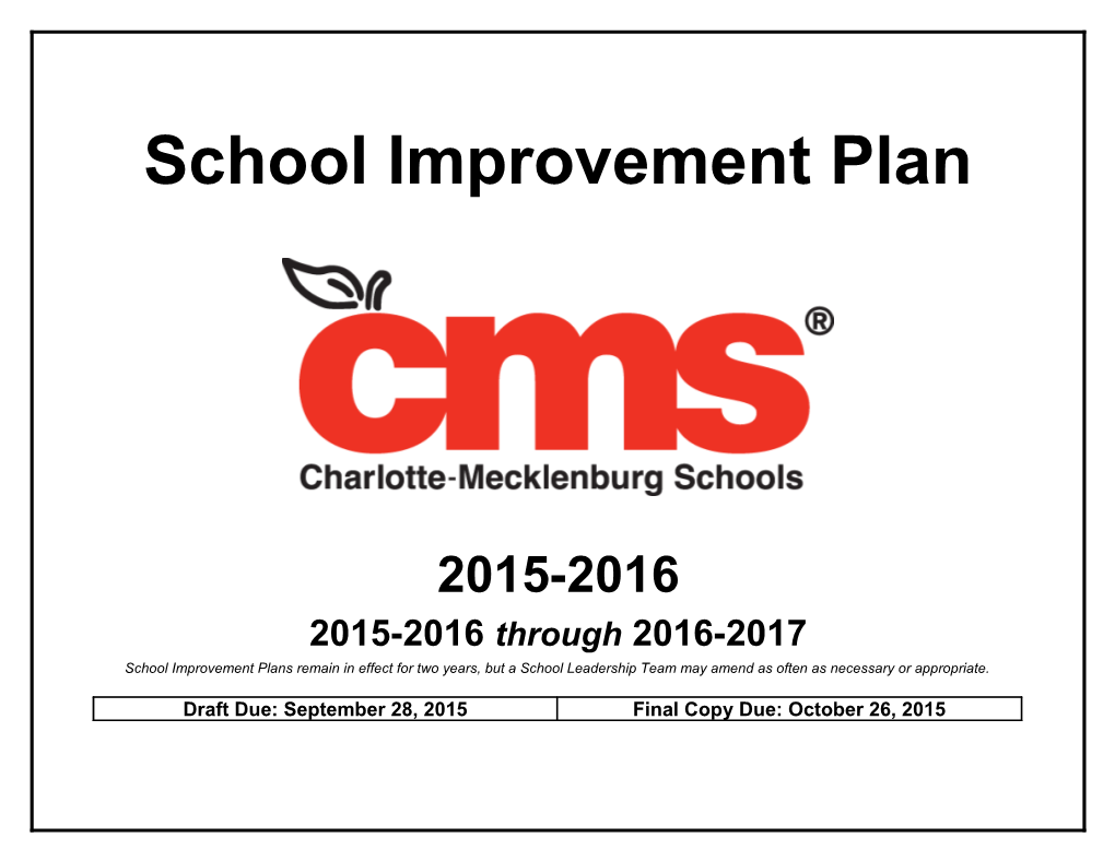 2015-2016 Bradley Middleschool Improvement Plan Report