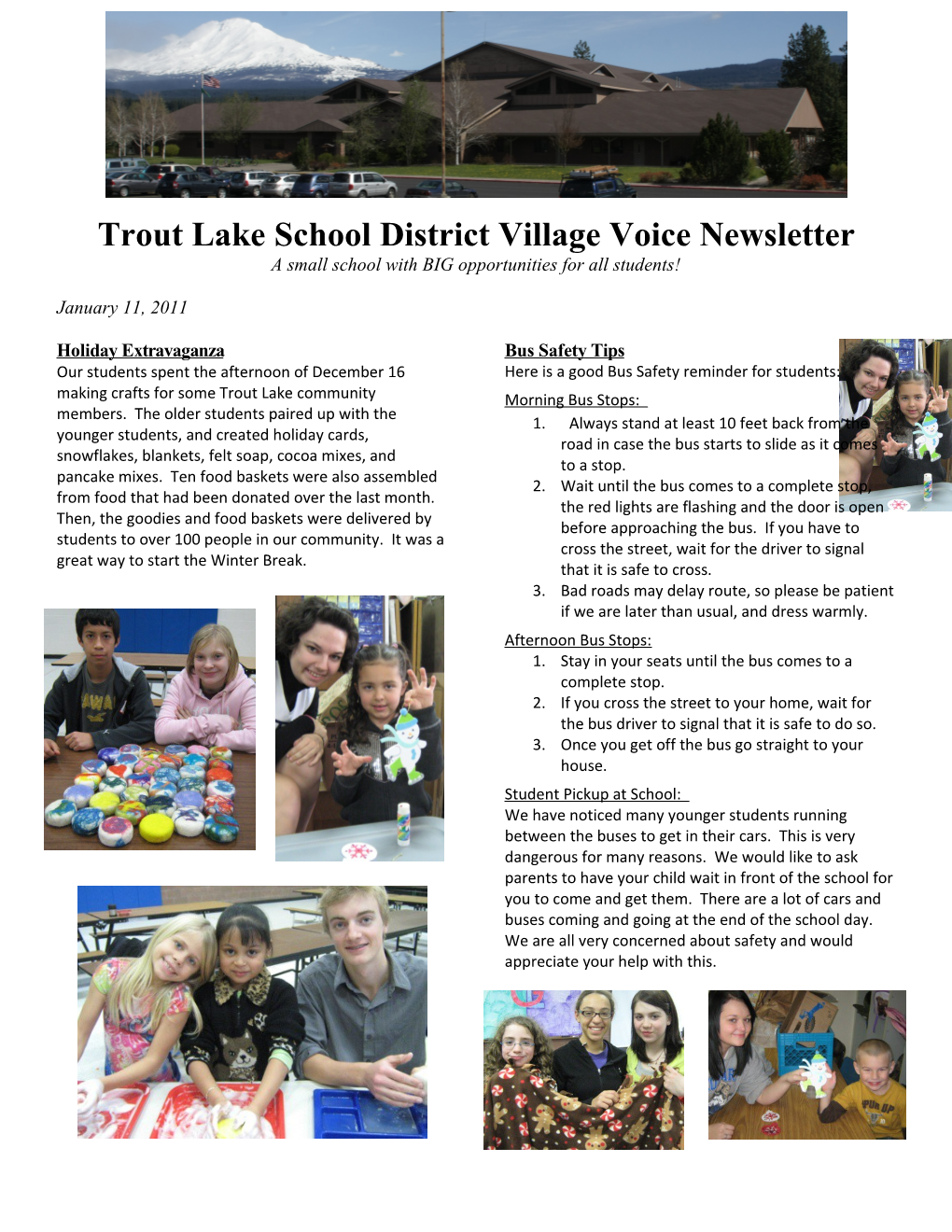 Trout Lake School District Village Voice Newsletter