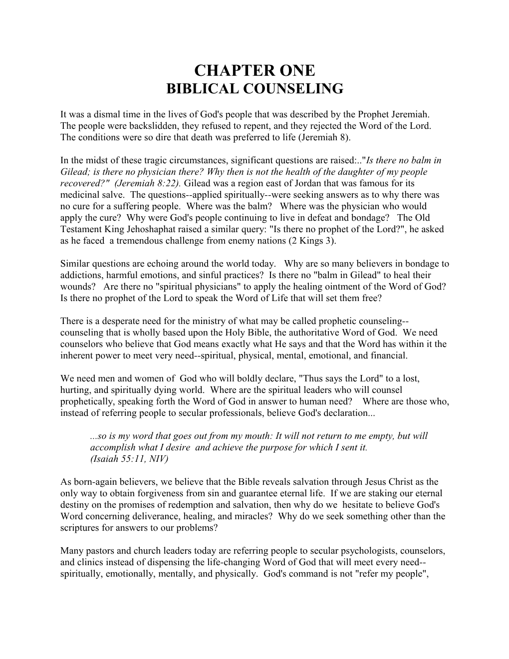 Biblical Counseling