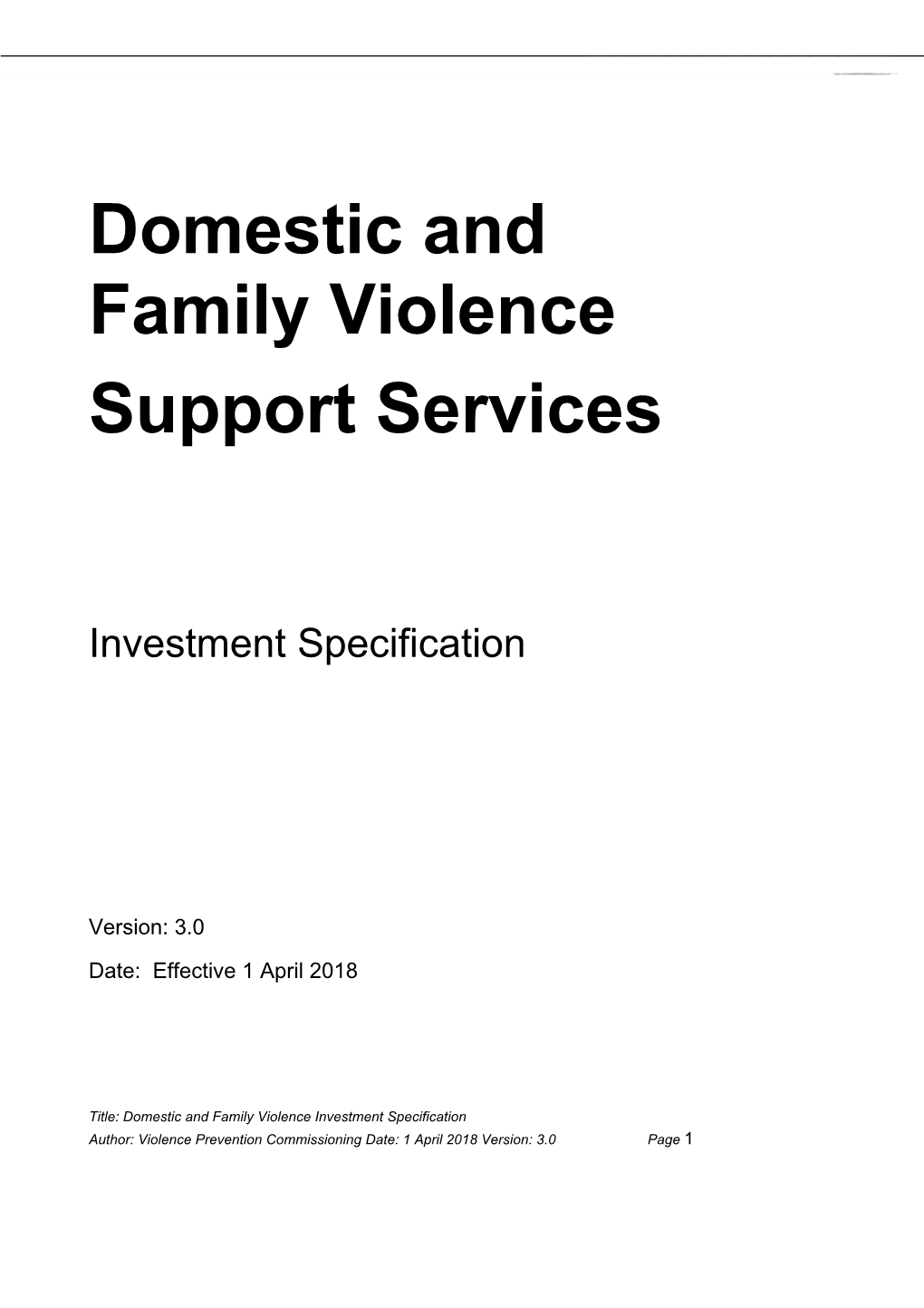 Investment Specification DFV