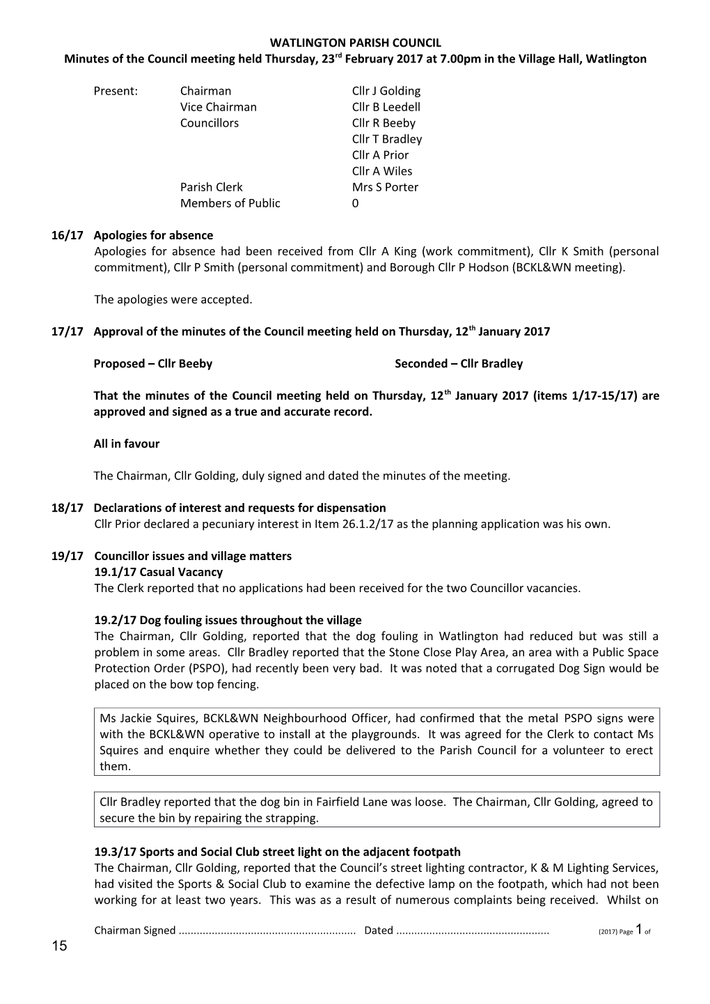 Watlington Parish Council