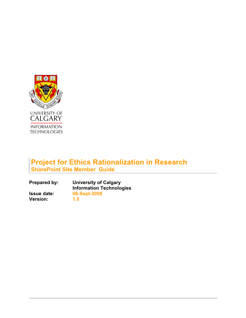Project for Ethics Rationalization in Research