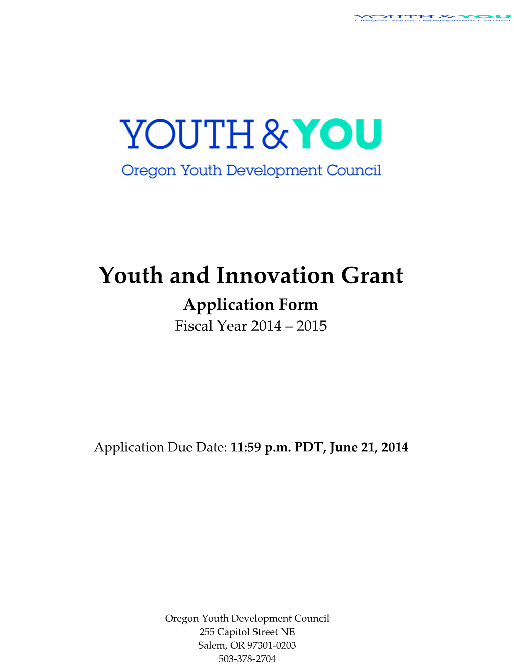 Youth and Innovation Grant