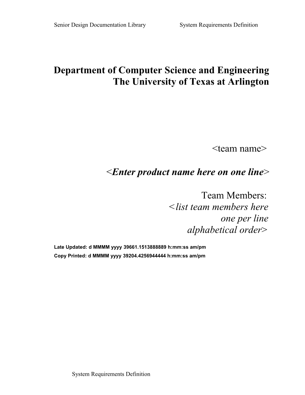 Senior Design Documentation Library System Requirements Definition